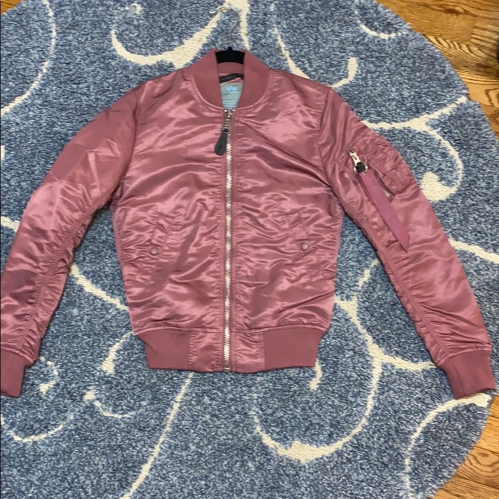 Alpha industries pink bomber jacket